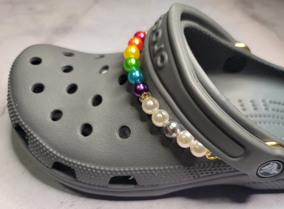 Croc Chains, Beaded Chains, Pearl Croc Chain, Croc Jewelry for Teens, Shoe  Chains, Croc Bling, Rainbow Croc Charms, Pearl Strap for Crocs 