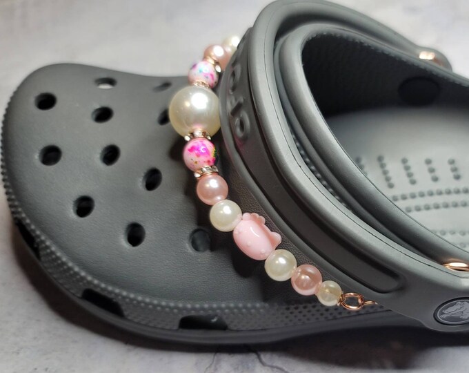Croc Strap Chain Hello Kitty, Pink, Rose Gold, Shoe Chains, Shoe Jewelry, Croc Charm, Crocs for
