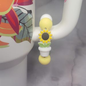 Tumbler Handle Charm -Stanley Handle Charm, sunflower Handle Charm, Stanley accessories for girl, tumbler accessories for Stanley, cup charm