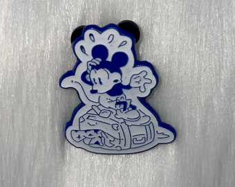 Disney Pins Mickey Mouse Travel Case Open Clothes Blue and White Trading Pin Enamel Pin Authentic Buy 2 Get 1 Free of Your CHOICE
