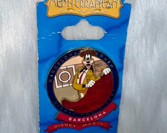 Disney Pin Goofy Pin DCL Mediterranean Cruise 2007 Barcelona, Hiszpania Goofy Pin Trading Pin Emaliowana szpilka Oryginalna Kup 2, otrzymaj 1 gratis