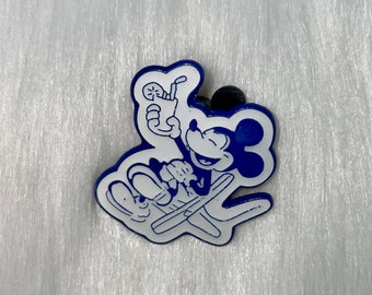 Disney Pin Mickey Mouse Pin Drink Relaxing Chilling Blue and White Trading Pin Enamel Pin Authentic Buy 2 Get 1 Free of Your CHOICE