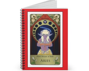 Aries Tarot Card: Sheratan Spiral Notebook - Ruled Line