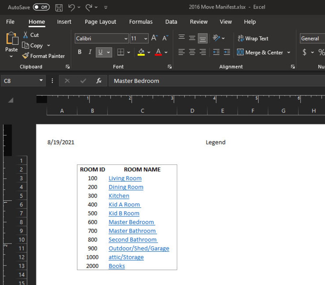 Moving Manifest Template in Excel (Instant Download) Etsy