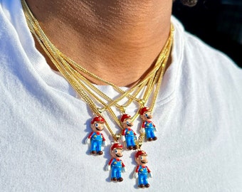 Super Mario Kart Gold Necklace, Gamer Necklace, Gifts for him,Dad gift,Perfect Gift for Son