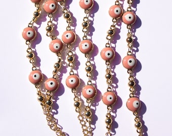 Pink Evil Eye Bracelet