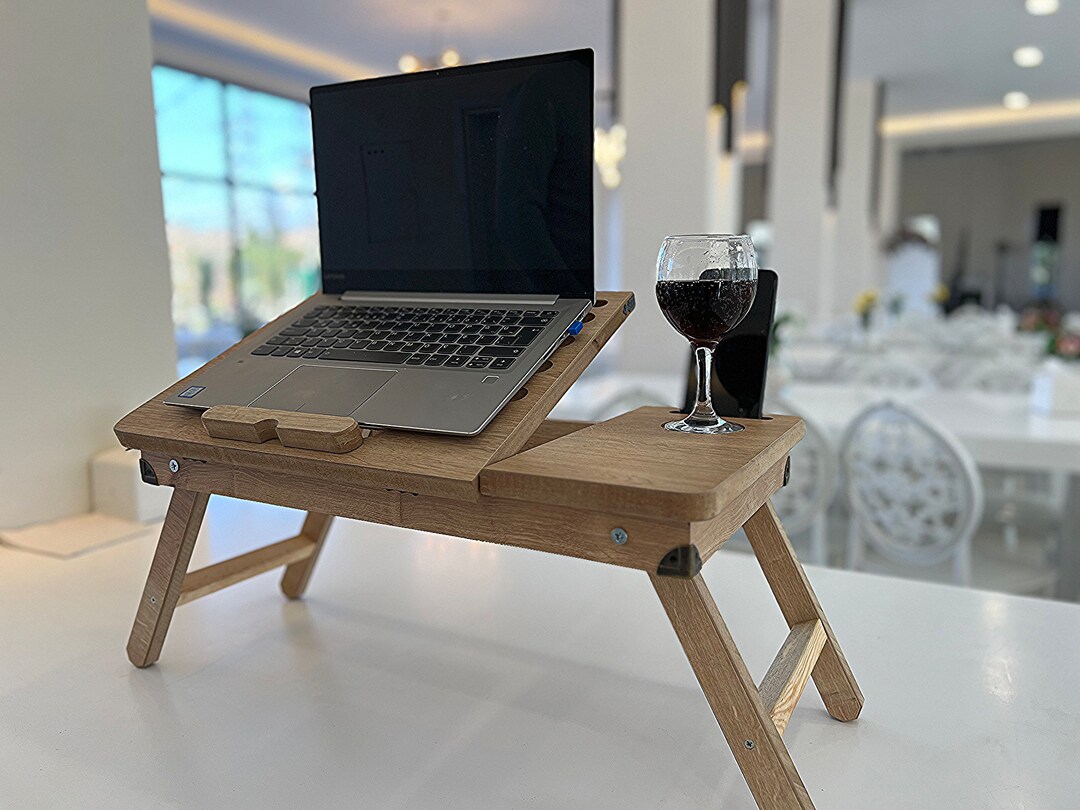 Adjustable Legs Laptop Table for Bed Breakfast Serving Tray Etsy