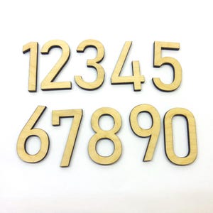 Unfinished Wooden Numbers – 4mm Birch Plywood, DIY Crafts & Decor, Sanded Surface, Paintable, 5cm