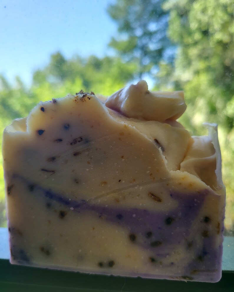 Handmade Bar Soap Lavender Lemon Goats and Oats Milk Soap Skin Softening Lilac Fields Natural Peppermint Soap Gifts Her Purple Soap French image 6