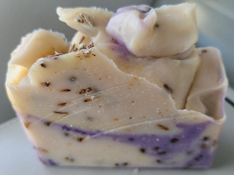 Handmade Bar Soap Lavender Lemon Goats and Oats Milk Soap Skin Softening Lilac Fields Natural Peppermint Soap Gifts Her Purple Soap French image 8