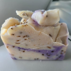 Handmade Bar Soap Lavender Lemon Goats and Oats Milk Soap Skin Softening Lilac Fields Natural Peppermint Soap Gifts Her Purple Soap French image 9