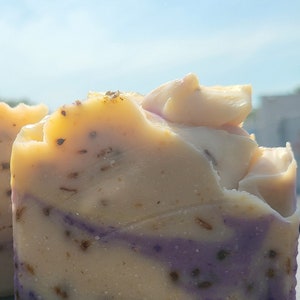 Handmade Bar Soap Lavender Lemon Goats and Oats Milk Soap Skin Softening Lilac Fields Natural Peppermint Soap Gifts Her Purple Soap French image 7