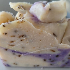 Handmade Bar Soap Lavender Lemon Goats and Oats Milk Soap Skin Softening Lilac Fields Natural Peppermint Soap Gifts Her Purple Soap French image 5