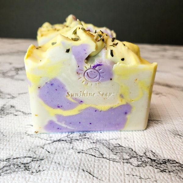 Purple Handmade Soap Lavender Lemon Soap, Goats and Oats Milk Soap, Skin Softening, Lilac Fields, Natural, Peppermint Soap, Unique Gifts