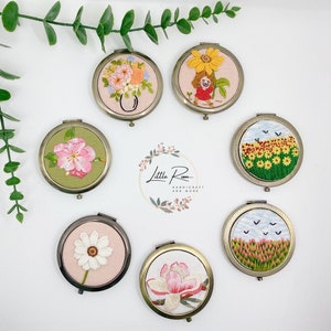 Special Edition | Embroidered pocket mirror | Cute vintage make up mirror| Best gift for women