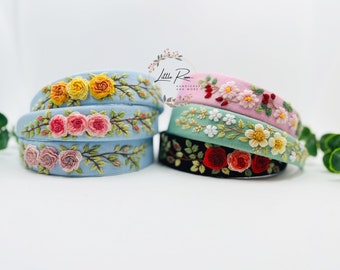 HEADBAND | Hand-embroidered Headband, Floral  designs