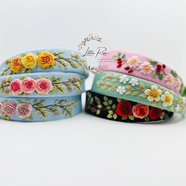 HEADBAND | Hand-embroidered Headband, Floral  designs