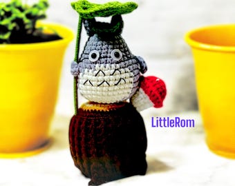 Crochet Totoro in a Pot, Table Decor