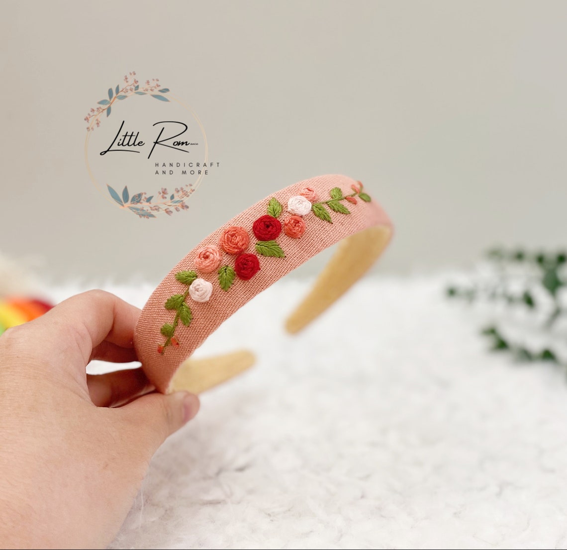 HEADBAND | Hand-embroidered Headband, Rose Designs, Rose Garden ...