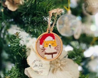 Christmas Ornament -Hand-embroidered Ornament/ Handmade Christmas Ornament