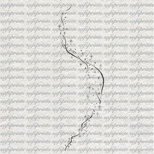 May include: A decorative digital art print with a repeating pattern of the word "safsprints" in a light gray color. A black, stylized floral design with dots and stars is overlaid on the pattern.