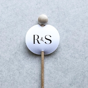 Décorations de cupcake rondes à monogramme - Initiales personnalisées pour mariages, baby showers et événements spéciaux - Décorations de cupcakes personnalisées