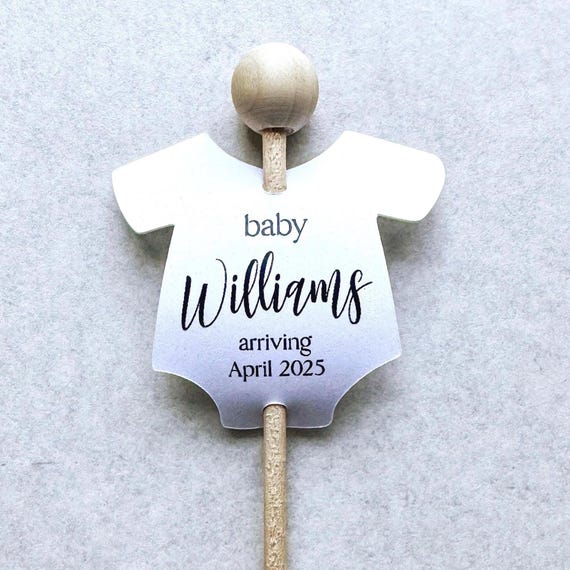 Custom Onesie Announcement Cupcake Toppers, Baby Showers, Sprinkles, Baby Boy celebrations, Food Picks
