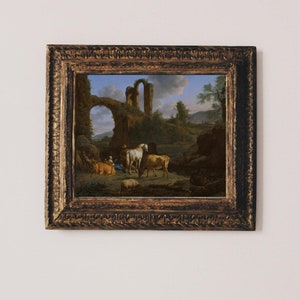Pastoral Landscape with Ruins Painting | Adriaen van de Velde | Vintage Digital Print