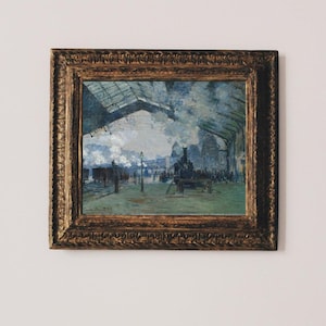 Arrival of the Normandy Train, Gare Saint-Lazare Painting | Claude Monet | Vintage Digital Print