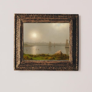 York Harbor, Coast of Maine Painting | Martin Johnson Heade | Vintage Digital Print