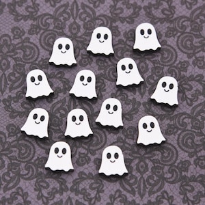Black and White Ghost Stud Earring Blanks - DIY Laser Cut UV Printed Earring Blanks - Blanks for Earring Makers