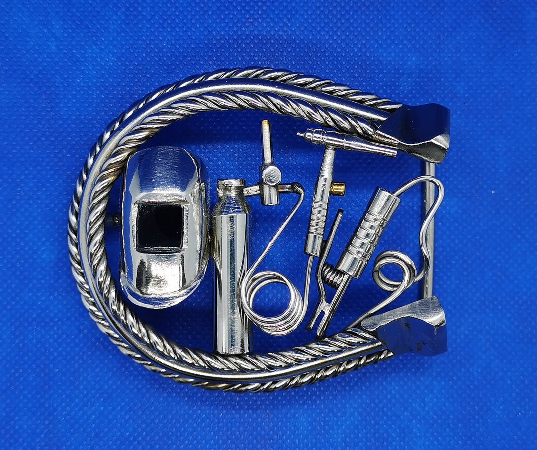 Stainless Steel Handcrafted Welder Belt Buckle With Helmet, TIG Torch ...