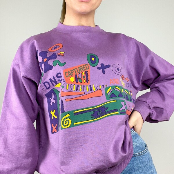 80er Jahre Funky DNA Sweatshirt Größe S True Vintage