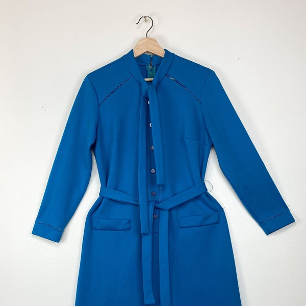 Robe bleue des années 1950 Vrai vintage