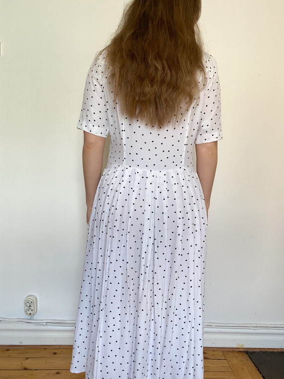 1980’s White Polkadot Dress Size S-L True Vintage - image 5