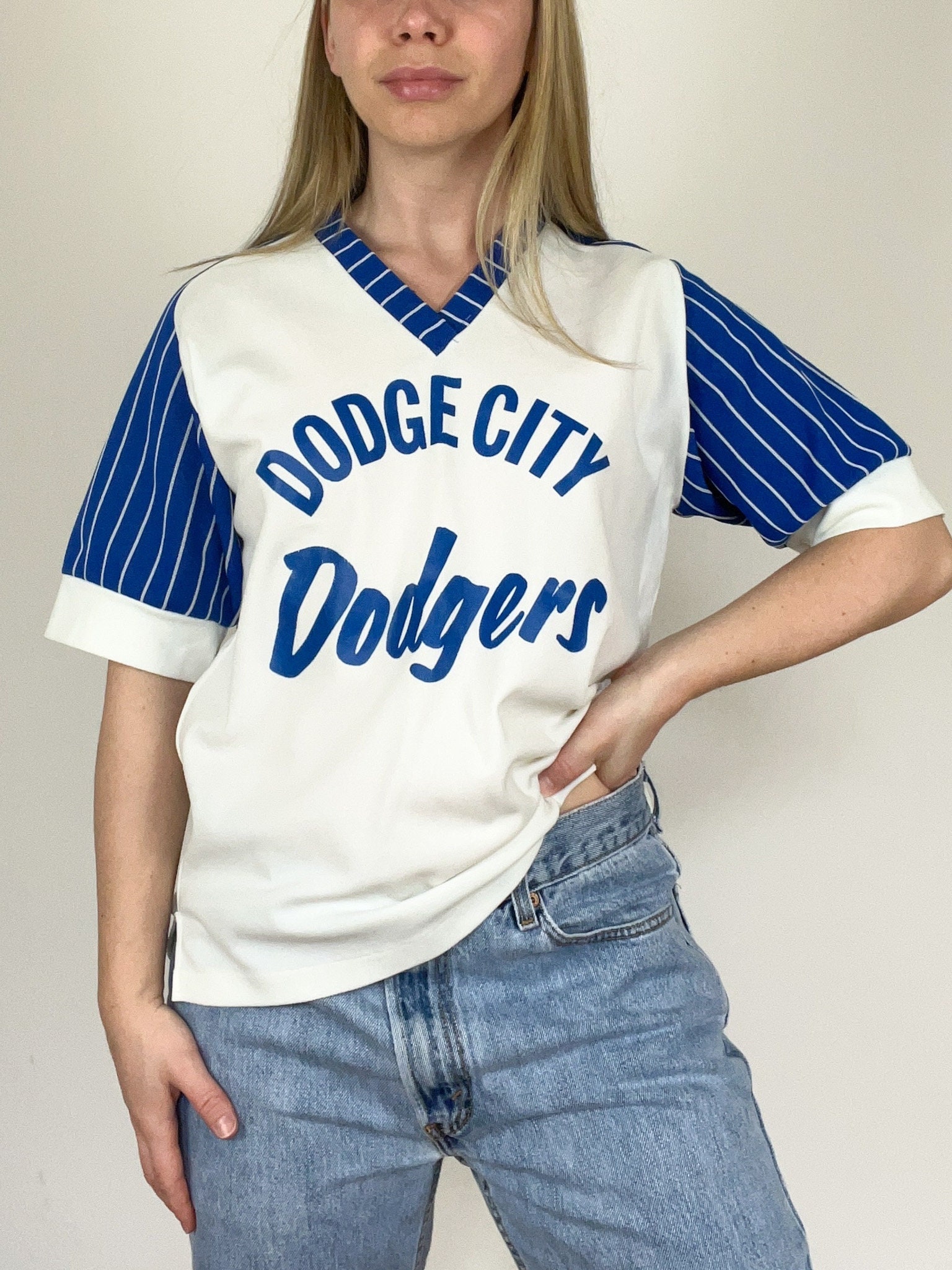 1970's Dodgers Baseball Shirt Size S-M Very Rare True Vintage