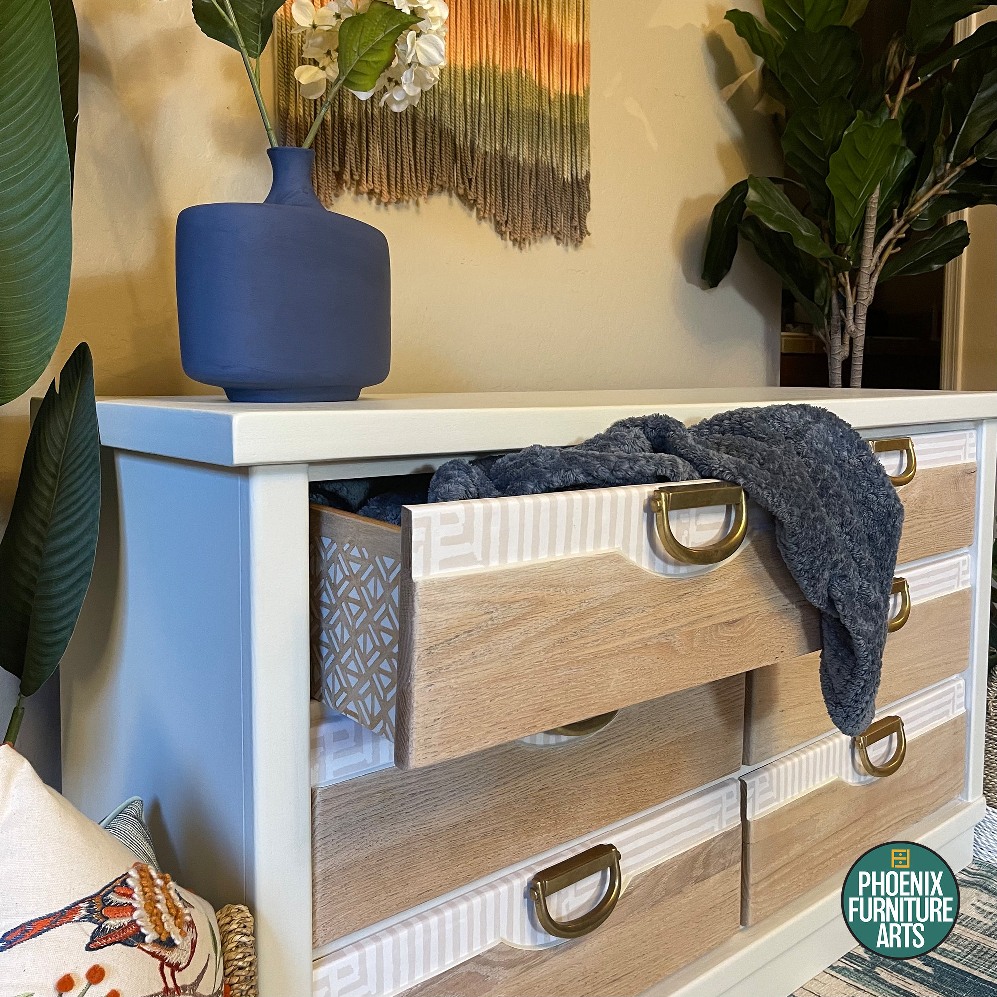 White Boho Dresser