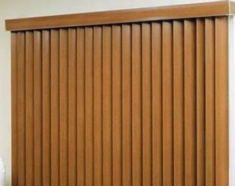 spotblinds Vertical Faux Wood Realgrain Custom Made Blinds for Windows and Doors - Choose Color, Size, & Mount Type!