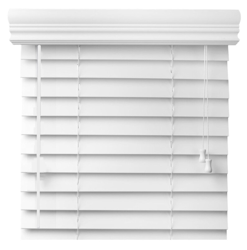 Spotblinds Faux Wood Corded Custom Made 1 Horizontal Blind With Crown Valance Choose Color, Size