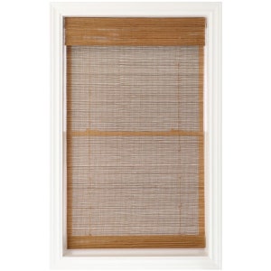 spotblinds Natural Woven Wood Custom Made Cordless Roman Shade Choose Color, Size, & Mount Type image 1