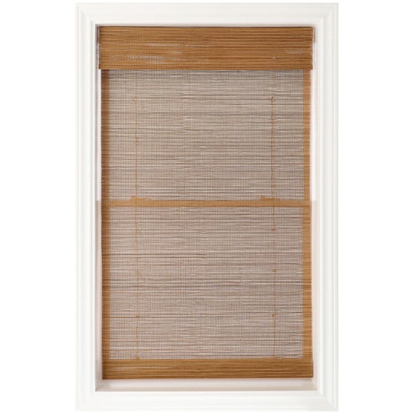 spotblinds Natural Woven Wood Custom Made Cordless Roman Shade - Choose Color, Size, & Mount Type!