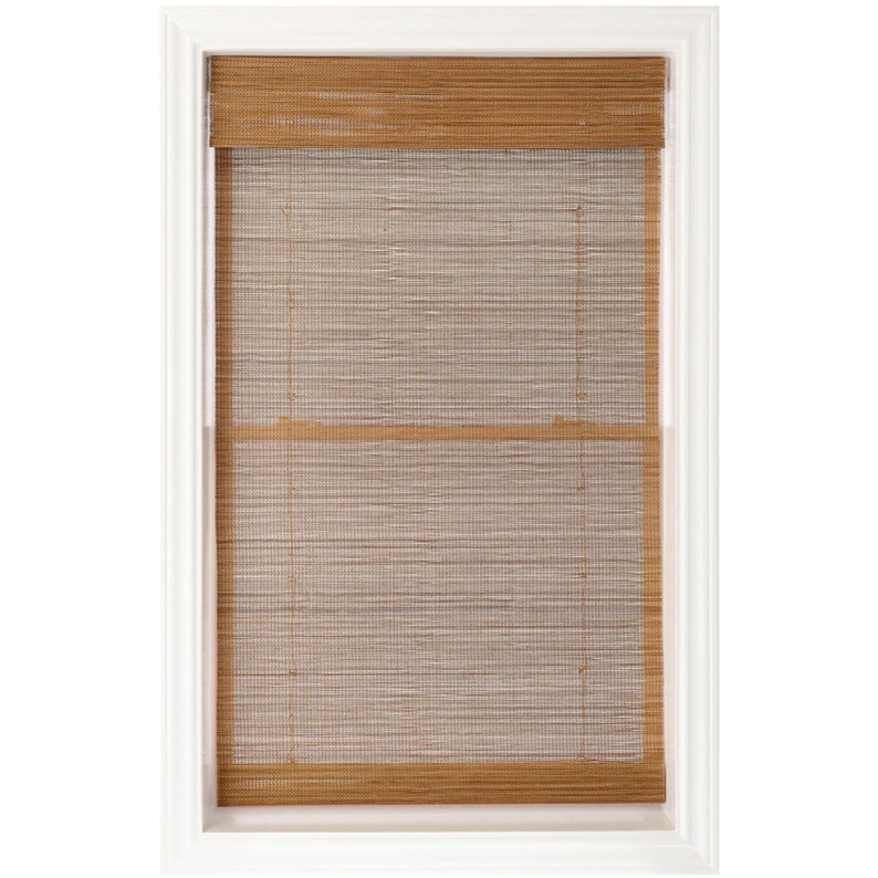spotblinds Natural Woven Wood Custom Made Cordless Roman Shade Choose Color, Size, & Mount Type image 1