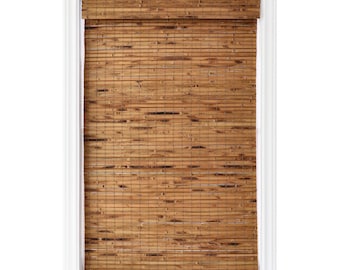 spotblinds Natural Woven Wood Custom Made Cordless Roman Shade - Choose Color, Size, & Mount Type!