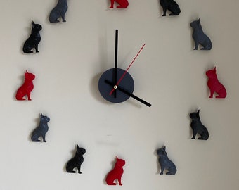 Wall Clock 3D Boston Terrier Truly Unique  Super Cute Gift for Boston Lovers