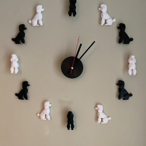 3D Poodle Wall Clock: Unique Gift for Poodle Lovers