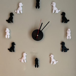 Wall Clock 3D Poodle Truly Unique Super Cute Gift for Poodle Lovers