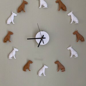 Wall Clock 3D English Bull Terrier Truly Unique  Super Cute Gift for EBT Lovers