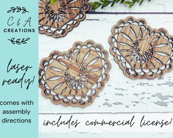DIGITAL FILE - Heart Shaped Lacy Doily SVG Laser Cutting File Designed for Glowforge (includes commercial use license)