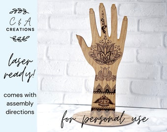 DIGITAL FILE Henna Ring Holder | Ring Display | Bracelet Organizer | laser cutting SVG file designed for Glowforge (personal use only)