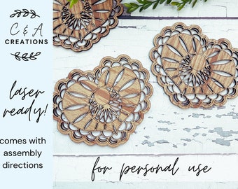 DIGITAL FILE - Heart Shaped Lacy Doily SVG laser cutting File - perfect for coasters or buntings! Designed for Glowforge (for personal use)